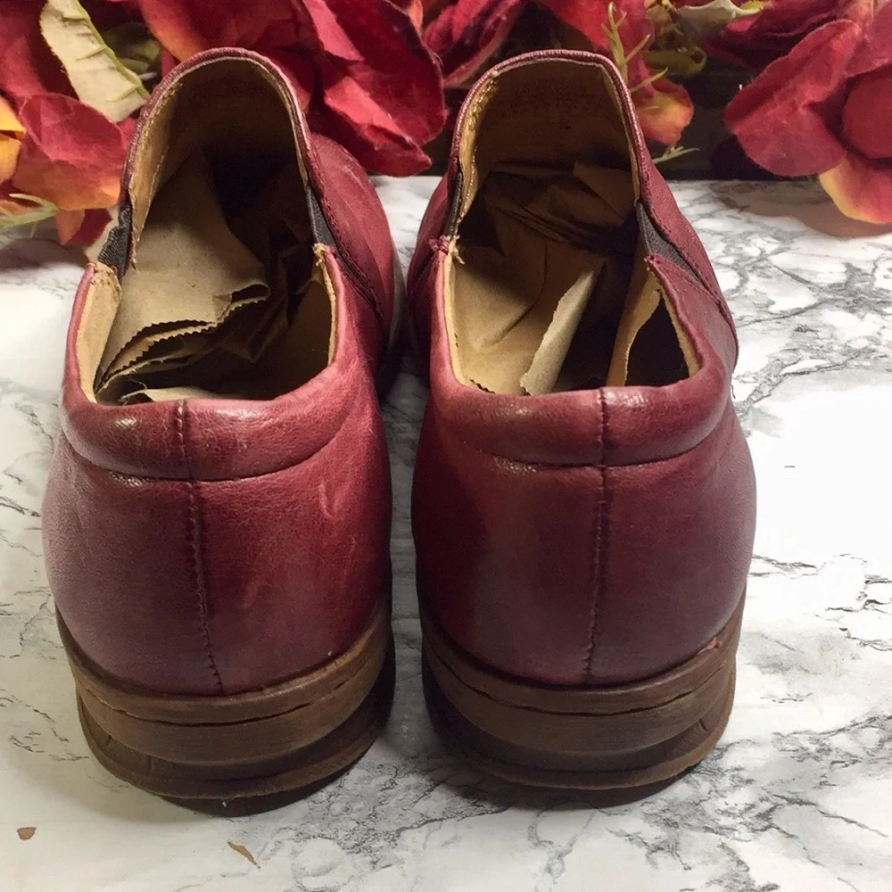 QVC Comfortiva Slouch Burgundy Florian Leather Comfort Loafers